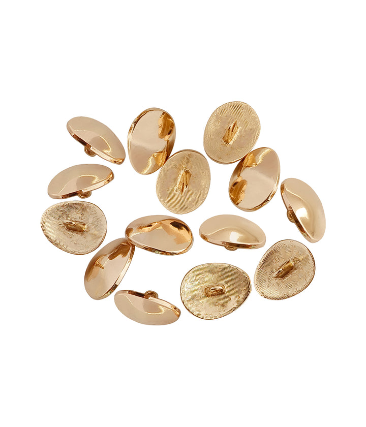 Oval Shape 17mm (28L) Shiny Finish Down loop Metal Buttons for Coats/Blazers