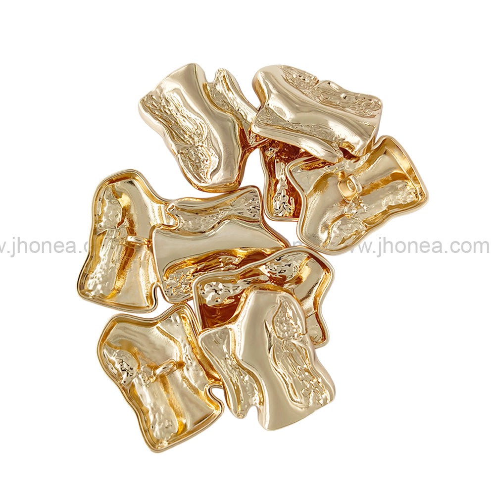 Decorative Abstract Design Shiny Finish Loop Buttons for Garments