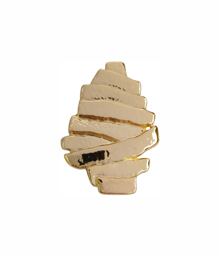 Stylish Layered Texture Shiny Metal Loop Buttons for Fashion Clothing