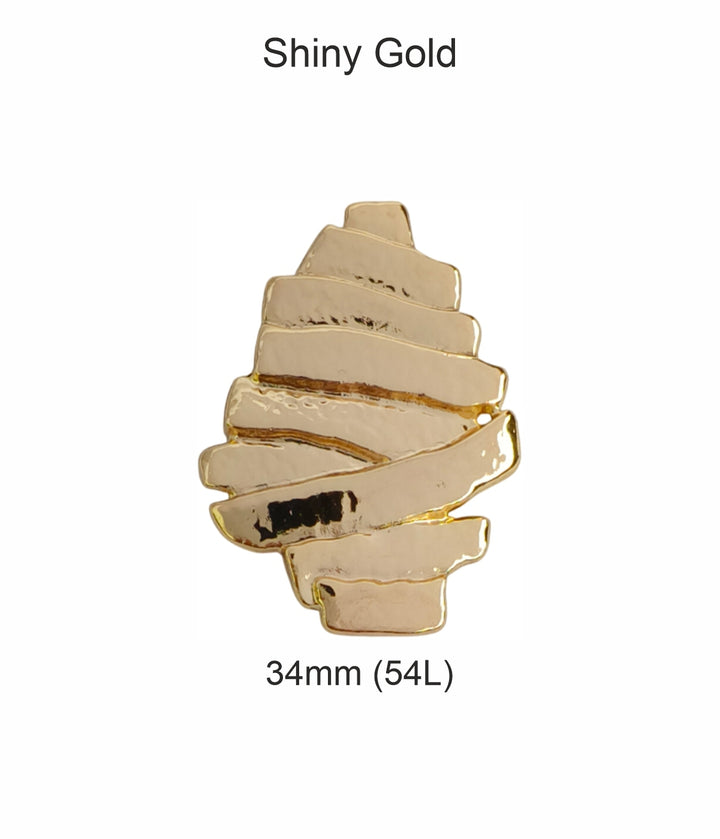 Stylish Layered Texture Shiny Metal Loop Buttons for Fashion Clothing