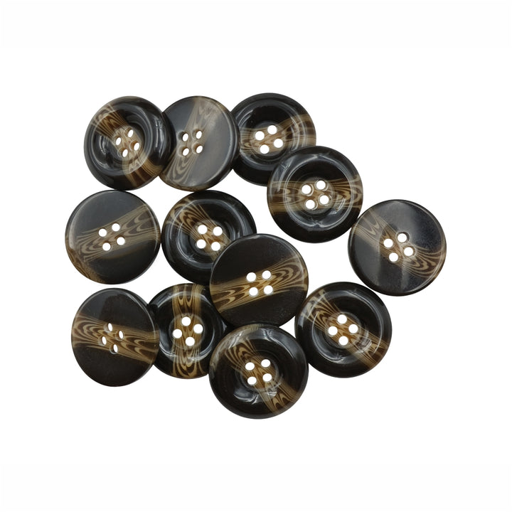 Classic Swirl Pattern 4-Hole Polyester Buttons for Tailoring