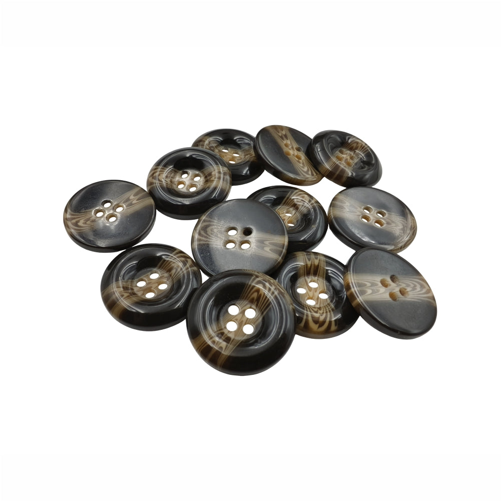 Classic Swirl Pattern 4-Hole Polyester Buttons for Tailoring