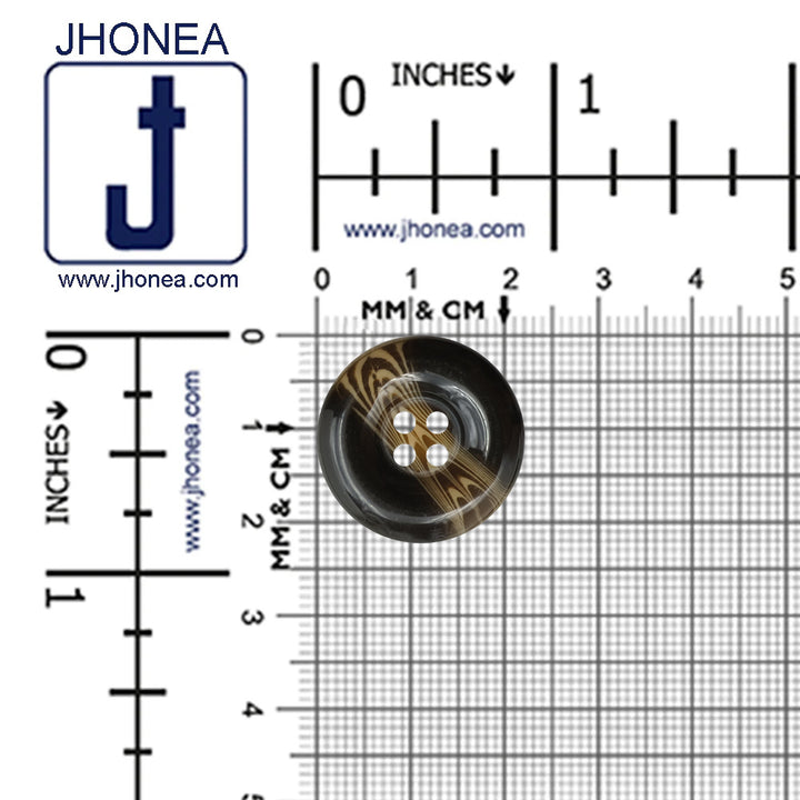 Classic Swirl Pattern 4-Hole Polyester Buttons for Tailoring