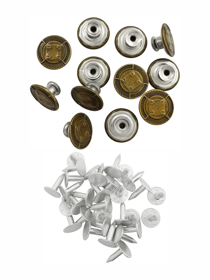 Classic Vintage Style Round Jeans Buttons for Denim Jackets/Pants