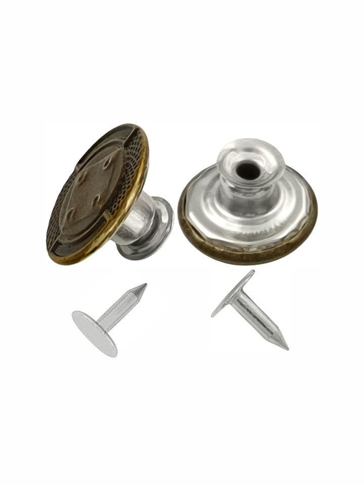 Classic Vintage Style Round Buttons for Denim Jackets/Pants