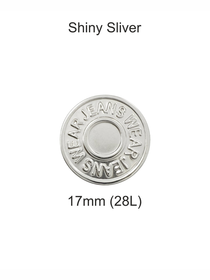 Fashionable Shiny Finish Jeans Buttons for Denim Pants