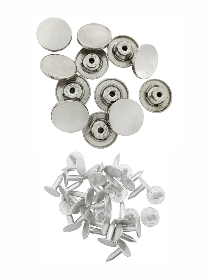 Standard Round Shiny Finish Denim Jeans Buttons for Clothing. 17mm and 20mm