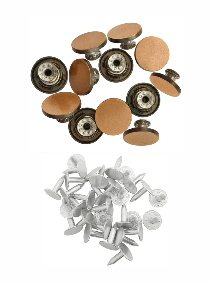 Classic Vintage Flat Surface Jeans Button Set for Denim Jeans/Skirts