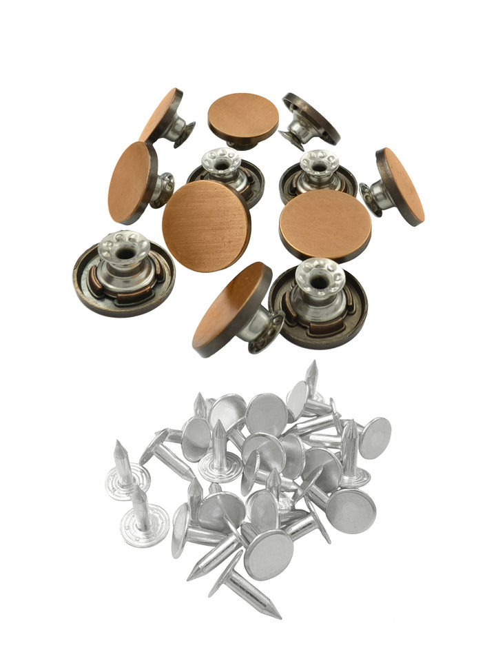 Classic Vintage Flat Surface Jeans Buttons Set for Denim Jeans/Skirts