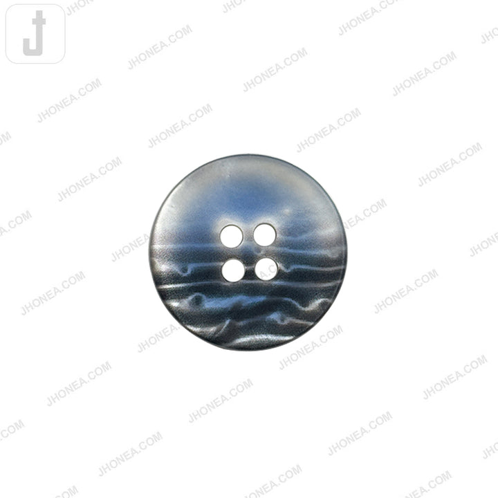 Beautiful Ocean Wave Design 4-Hole Natural Shell Buttons for Sweaters