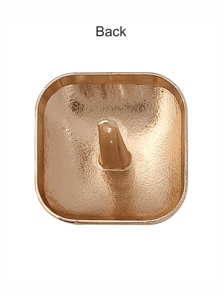 Big Size Rounded Square Shape Shiny Downhole Loop Metal Buttons