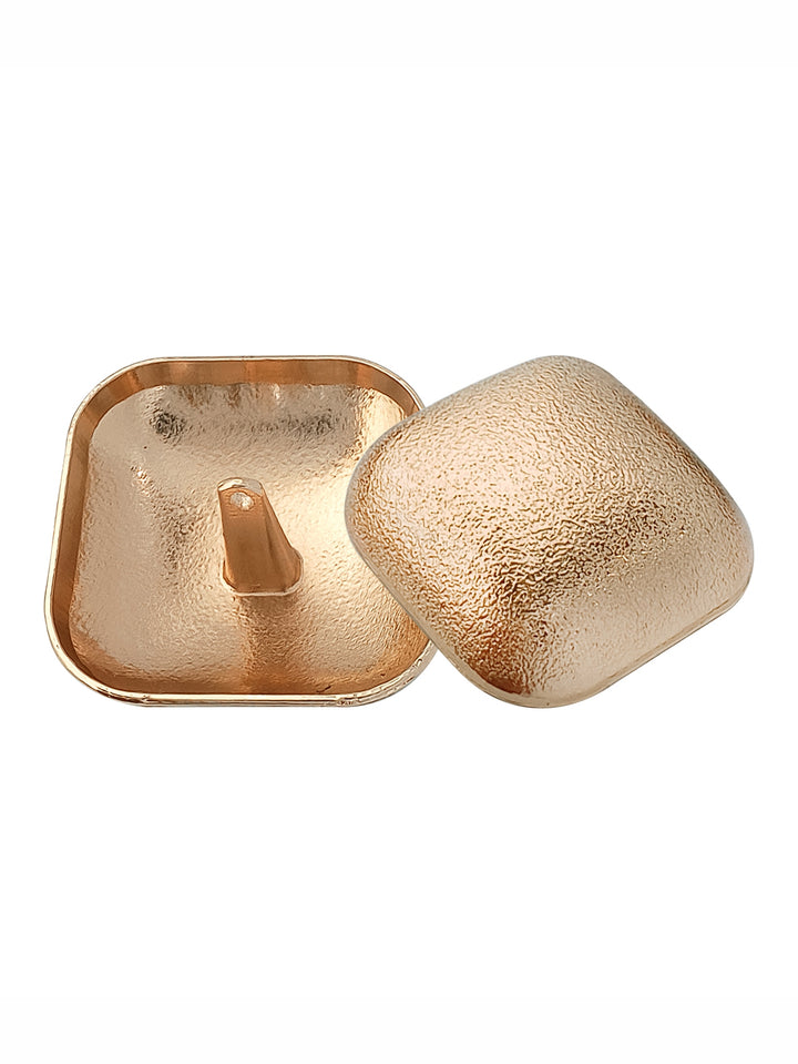 Big Size Rounded Square Shape Shiny Downhole Loop Metal Buttons