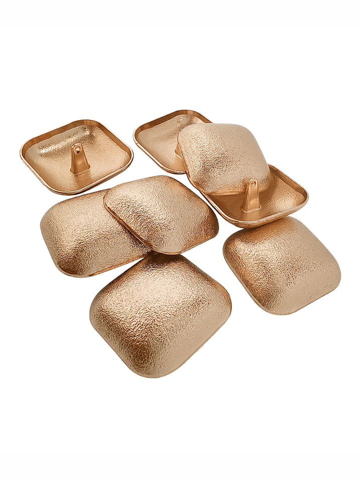 Big Size Rounded Square Shape Shiny Downhole Loop Metal Buttons