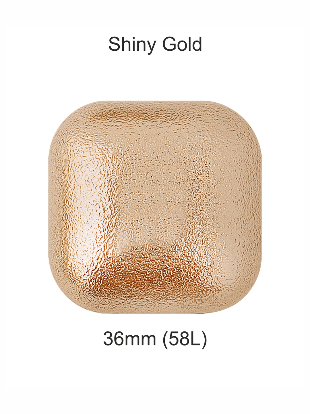 Big Size Rounded Square Shape Shiny Downhole Loop Metal Buttons