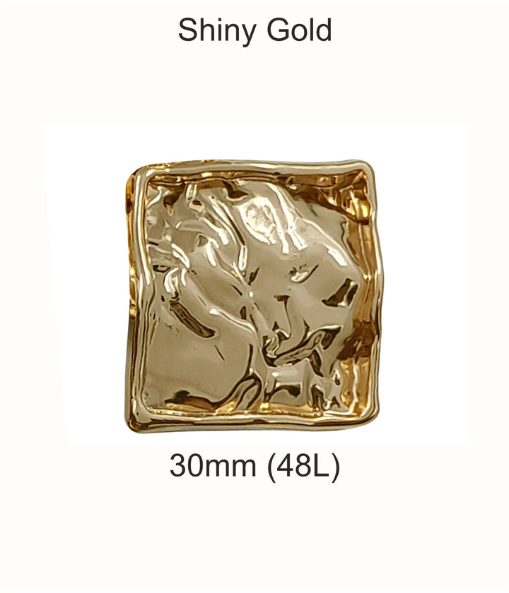 Big Size 30mm Square Shaped Designer Metal Buttons for Coats/Jackets