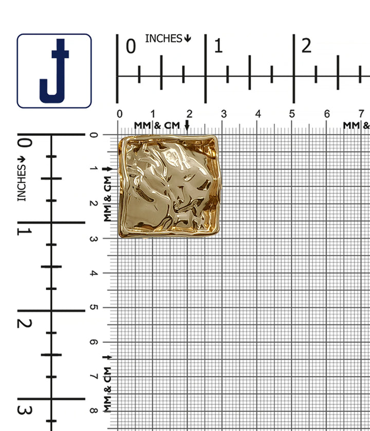 Big Size 30mm Square Shaped Designer Metal Buttons for Coats/Jackets