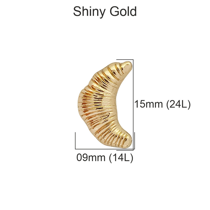 Shiny 15mm (24L) Croissant Shape Metal Buttons for Fashion Clothing