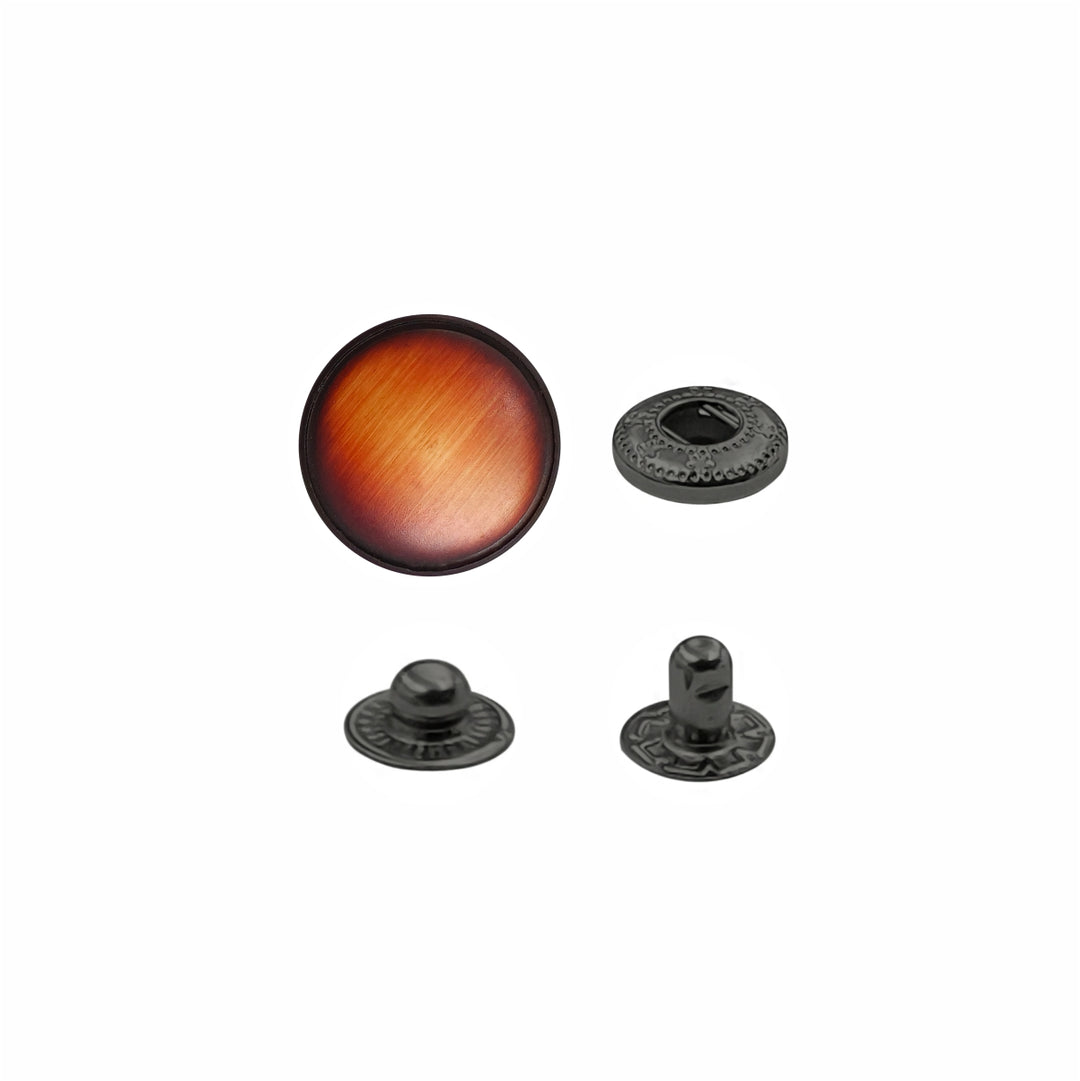 Classy 15mm (24L) Fancy Shaded 4-Part Snap Button for Clothing and Bags