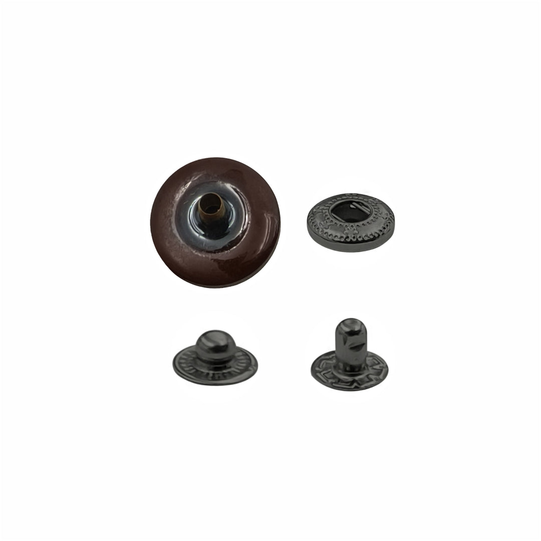 Classy 15mm (24L) Fancy Shaded 4-Part Snap Buttons for Clothing/Bags