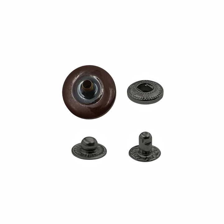 Classy 15mm (24L) Fancy Shaded 4-Part Snap Buttons for Clothing/Bags