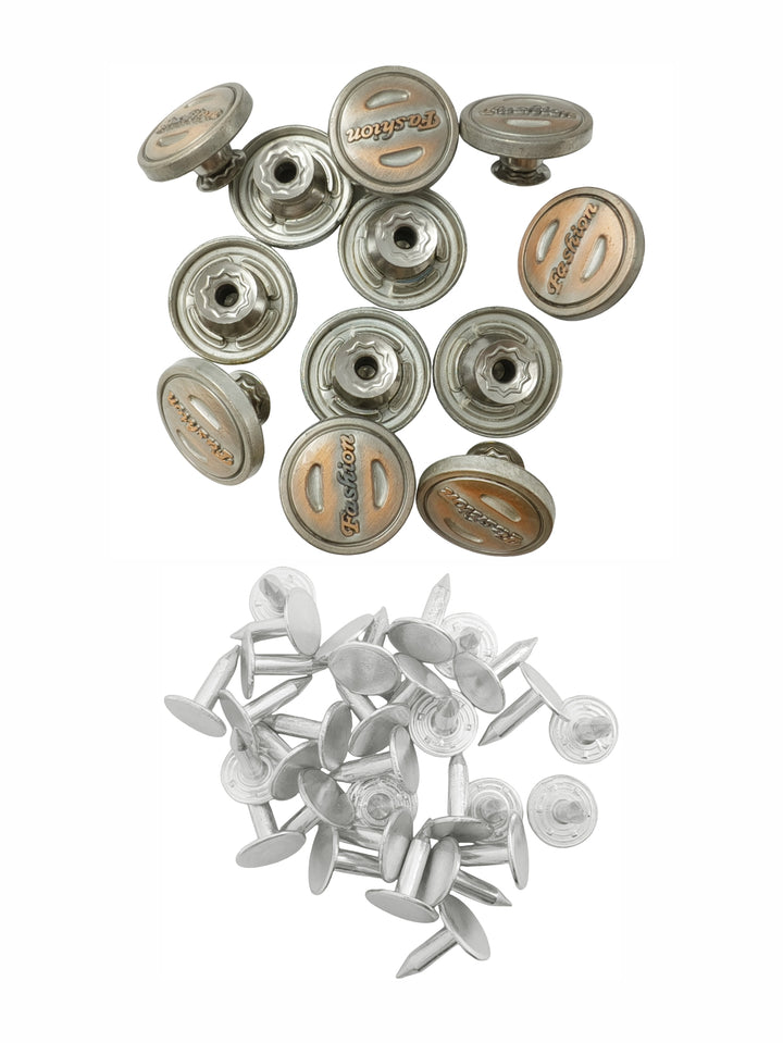 Durable & Stylish 17mm Metal Jeans Buttons for Denim and Jackets