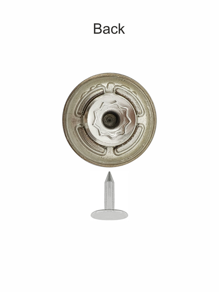 Classic Round Shaped 17mm (28L) Metal Jeans Button for Denim Wear