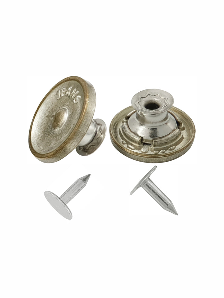 Classic Round Shaped 17mm (28L) Metal Jeans Button for Denim Wear