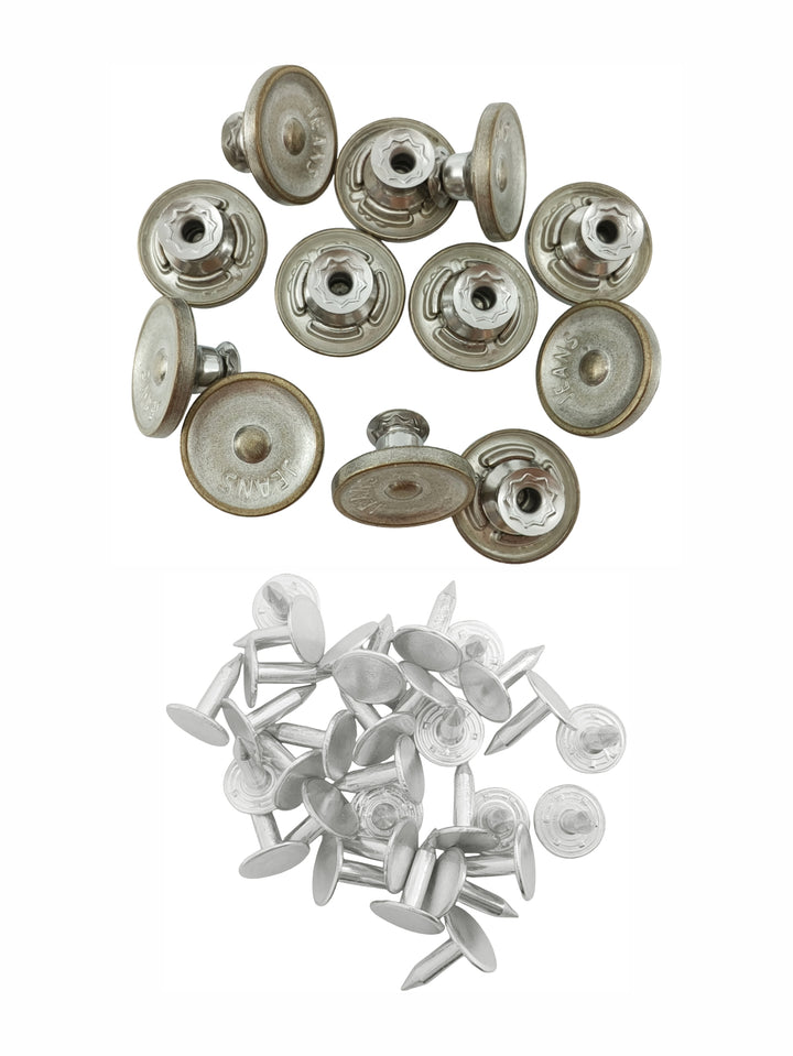 Classic Round Shaped 17mm (28L) Metal Jeans Button for Denim Wear