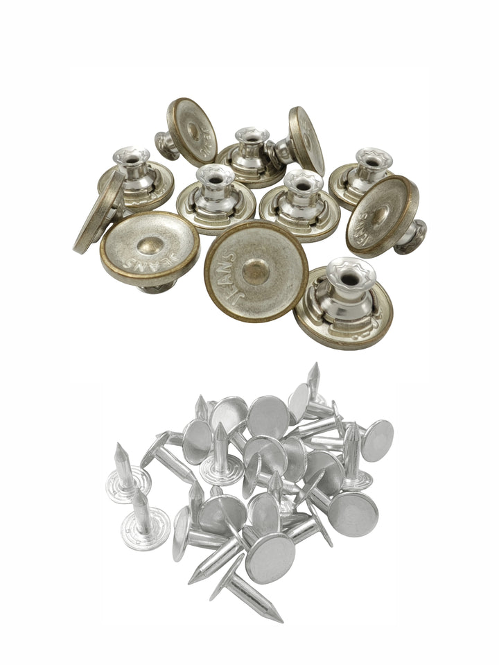 Classic Round Shaped 17mm (28L) Metal Jeans Button for Denim Wear