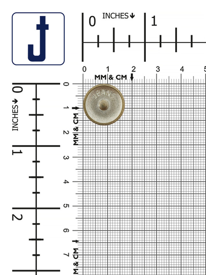 Classic Round Shaped 17mm (28L) Metal Jeans Button for Denim Wear