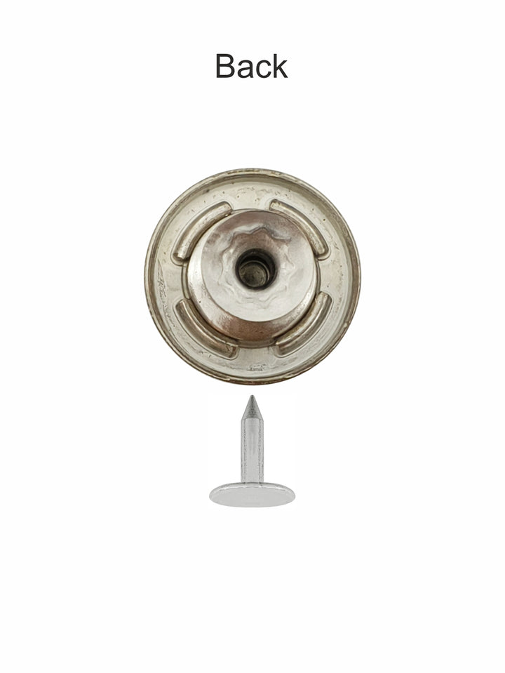 Silver 17mm Metal Jeans Button Set for Denim Jackets/Jeans/Skirts