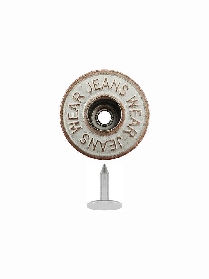 Stylish Silver with Copper Metal Jeans Button for Denim Skirts