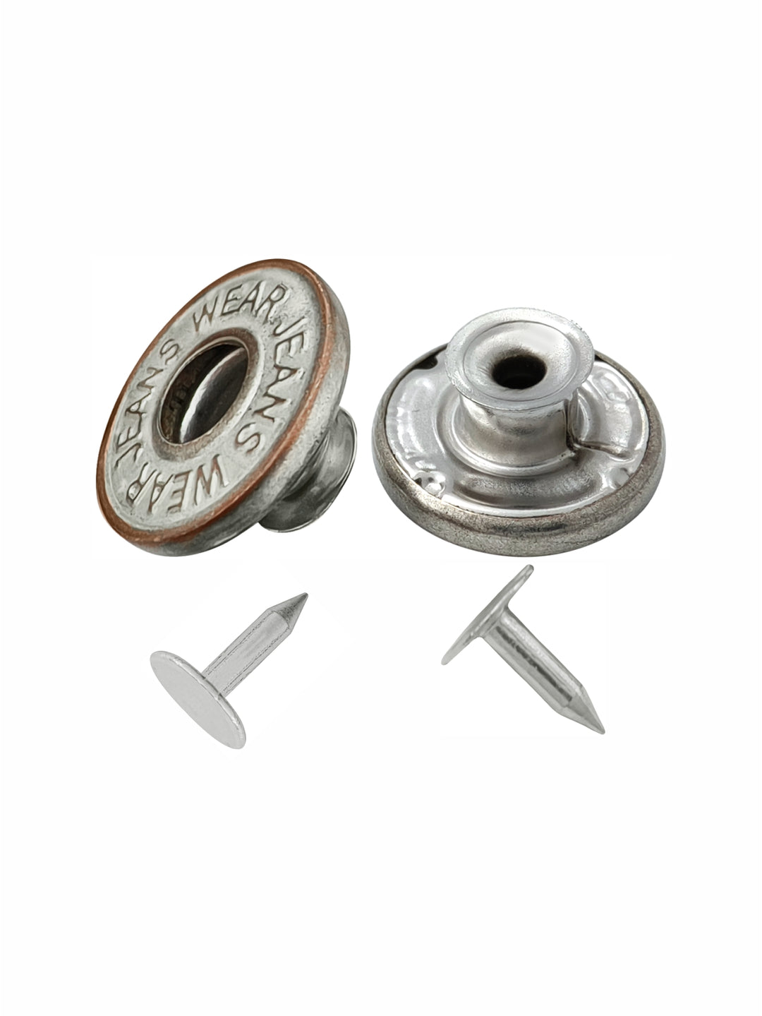 Stylish Silver with Copper Metal Jeans Button for Denim Skirts