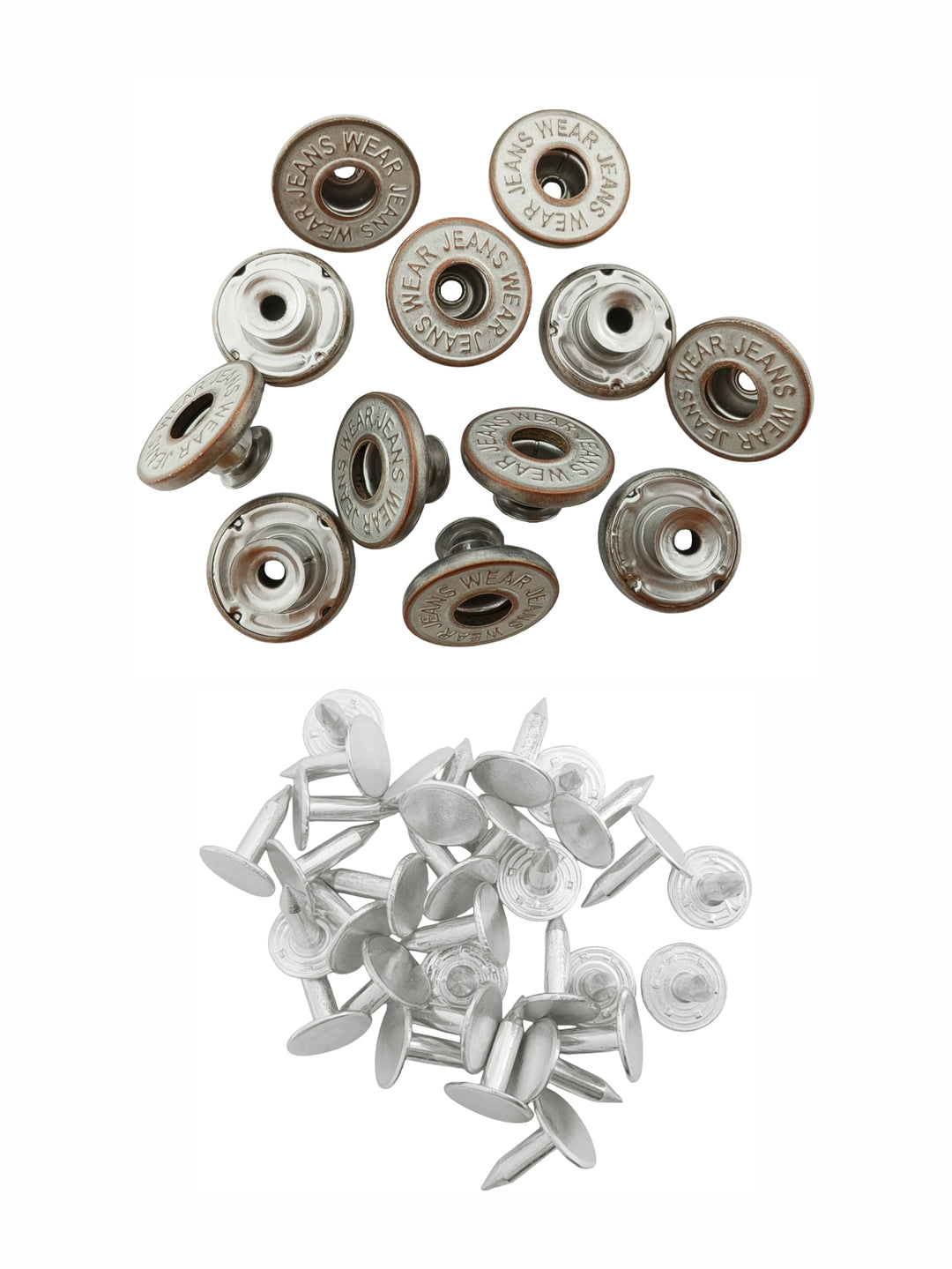 Stylish Silver with Copper Metal Jeans Button for Denim Skirts