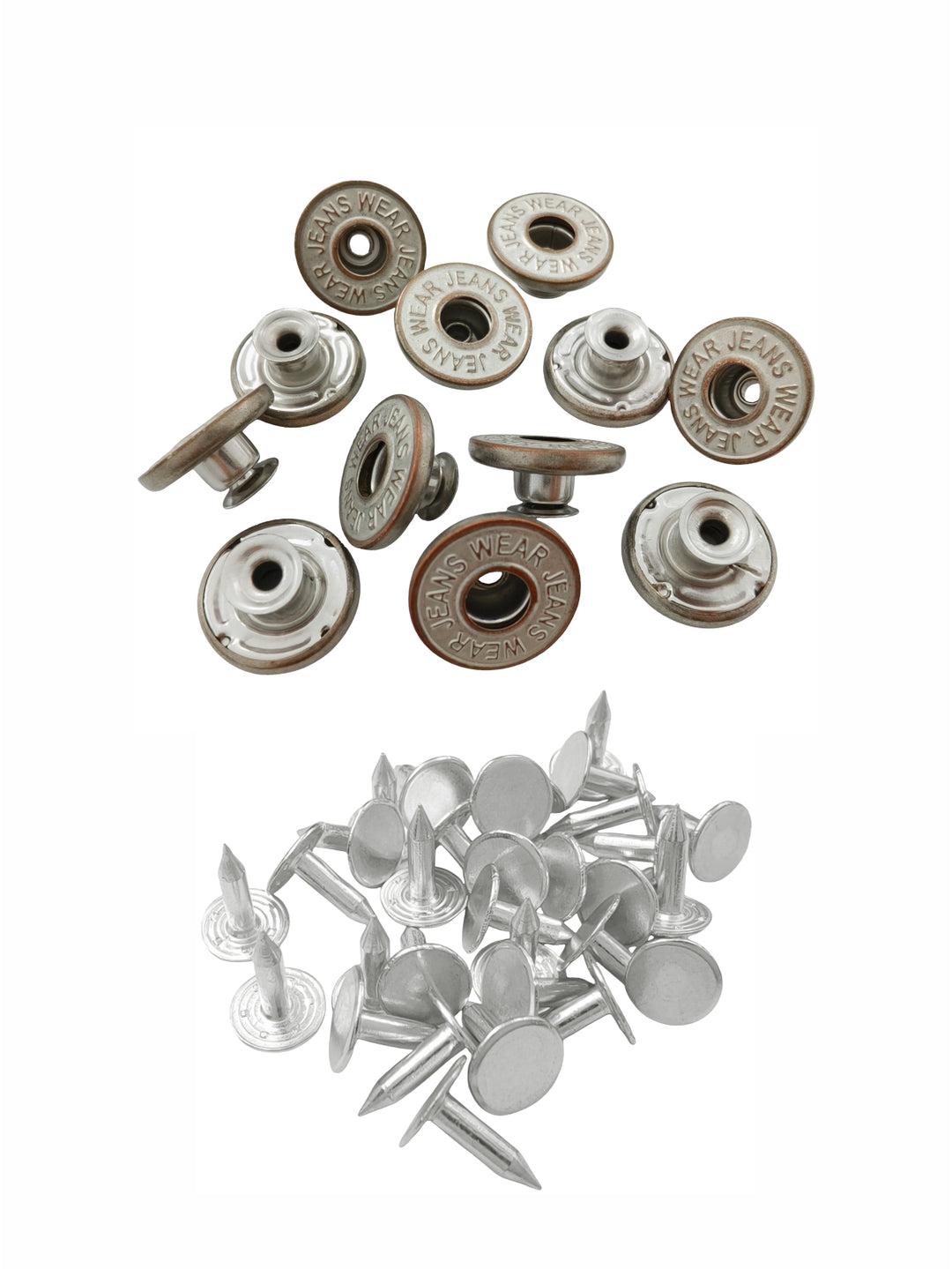 Stylish Silver with Copper Metal Jeans Button for Denim Skirts