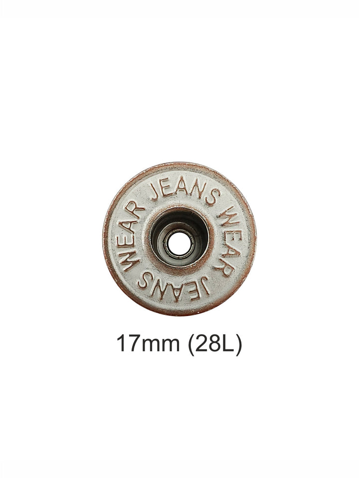 Stylish Silver with Copper Metal Jeans Button for Denim Skirts