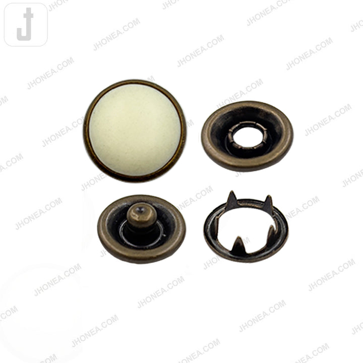 Vintage-Style Solid Brass 4-Part Prong Snap Button for Garments