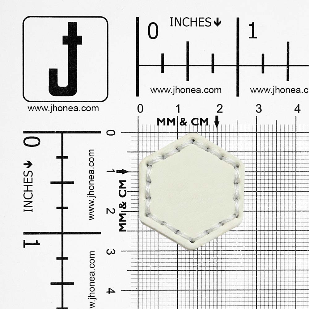 Trendy Stitched PU Leather Hexagon Down Loop Buttons