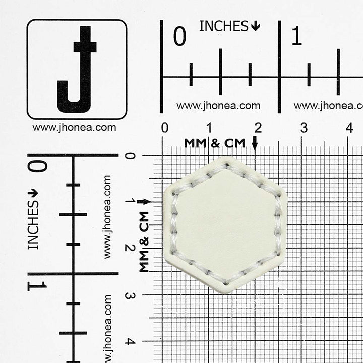 Trendy Stitched PU Leather Hexagon Down Loop Buttons