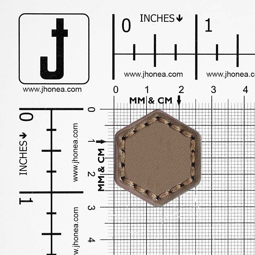 Trendy Stitched PU Leather Hexagon Down Loop Buttons