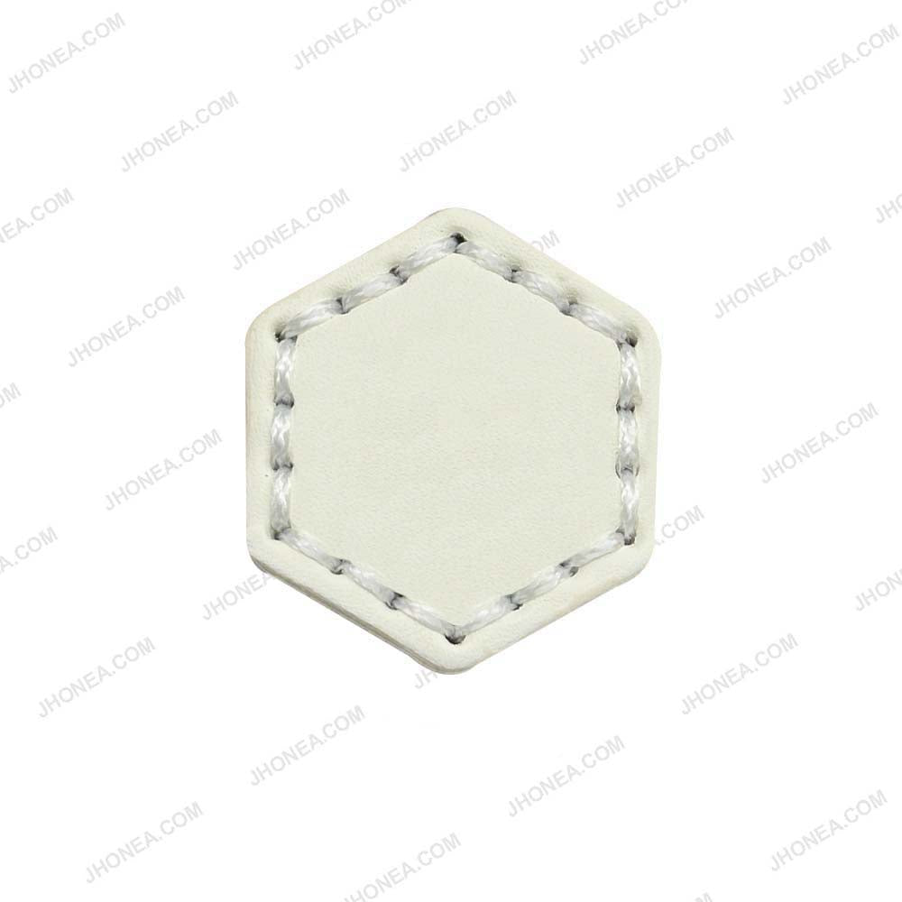 Trendy Stitched PU Leather Hexagon Down Loop Buttons