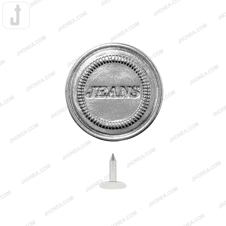 Classic Shiny Silver Jeans Buttons for Denim Skirts/Pants