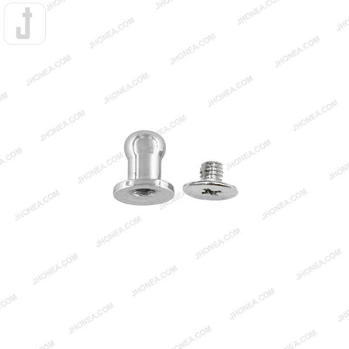 Versatile Shiny Silver 8mm Round Head Screw Metal Button Stud for Shirt/Bags/Belts