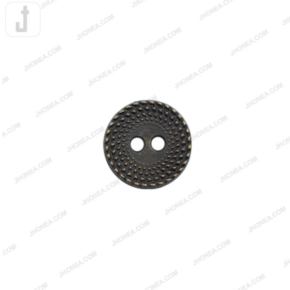 Decorative Antique Brass Round Shape 2-Hole Shirt Buttons