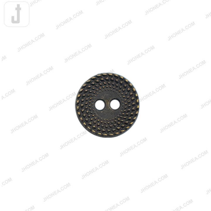 Decorative Antique Brass Round Shape 2-Hole Shirt Buttons