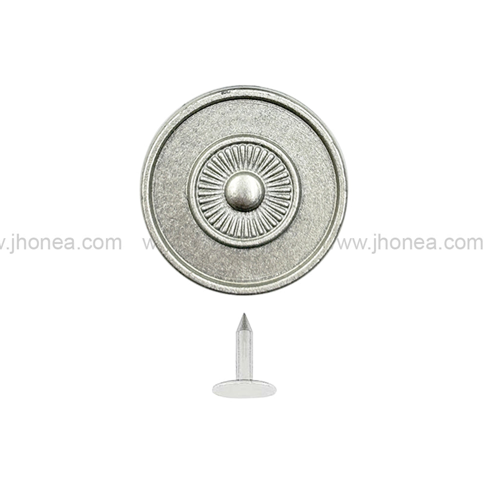 Elegant 17mm Matte Finish Metal Jeans Button for Denim Clothing