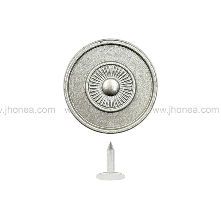 Elegant 17mm Matte Finish Metal Jeans Button for Denim Clothing