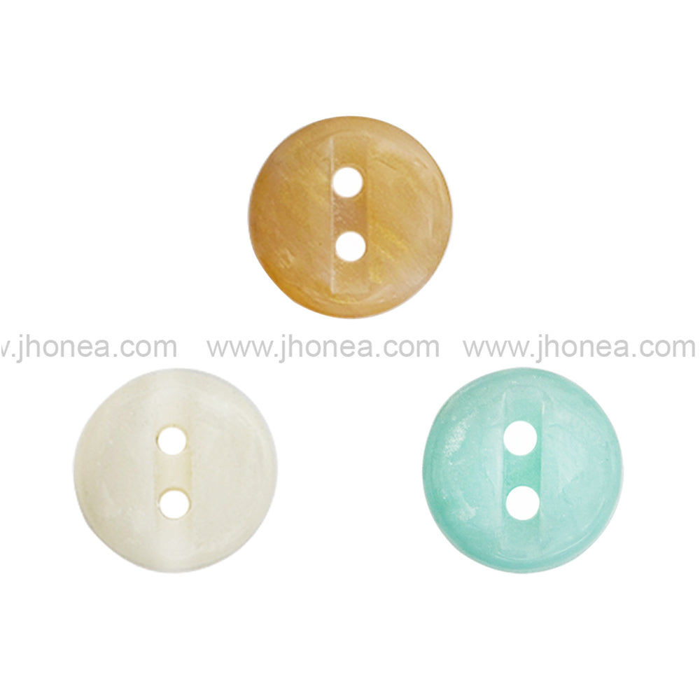 Smooth Pearlescent 2-Hole Poly Buttons for Clothing