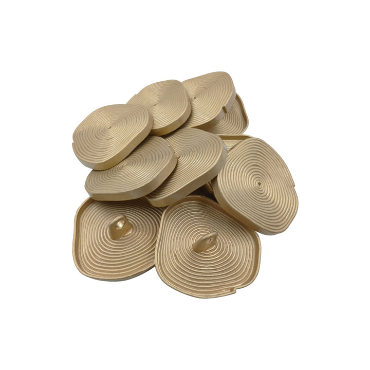 Uneven Round Spiral Shape Matte Finish Shank Metal Button