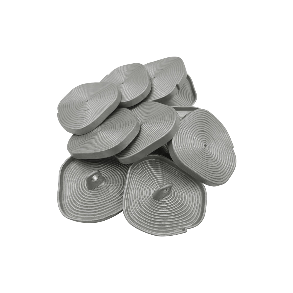 Uneven Round Spiral Shape Matte Finish Shank Metal Button